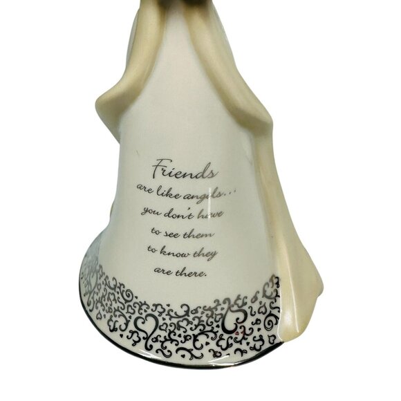 2005 THE BRADFORD EDITIONS Friends Are Like Angels 8" MUSICAL FIGURINE & Cert - Picture 7 of 9